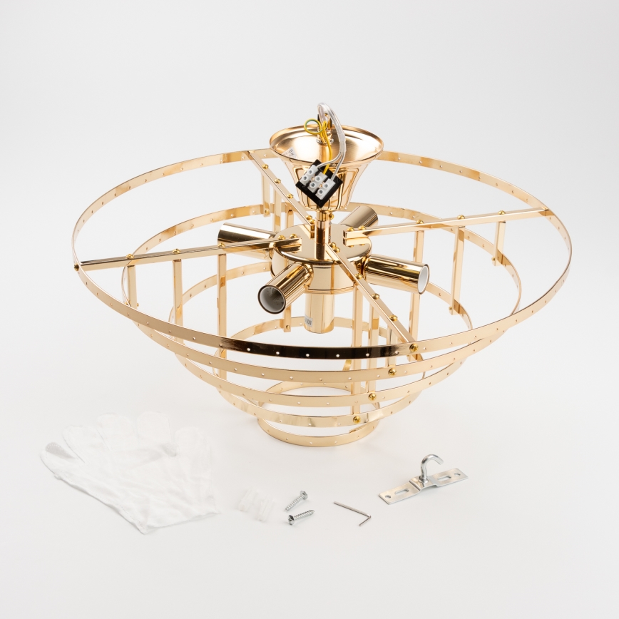 Brilagi - Ytmonterad ljuskrona CRYSTAL 5xE14/40W/230V guld