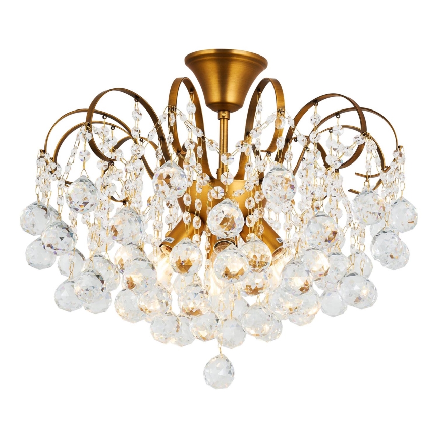 Brilagi - Ytmonterad ljuskrona CRYSTAL 6xE14/60W/230V brons