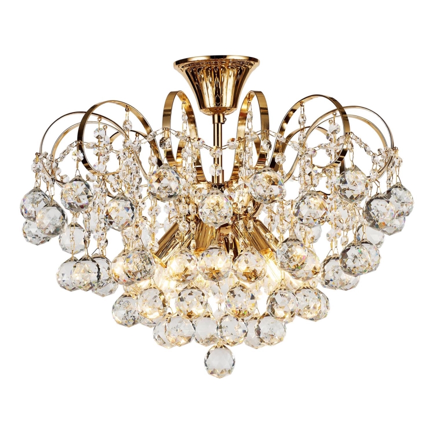 Brilagi - Ytmonterad ljuskrona CRYSTAL 6xE14/60W/230V guld
