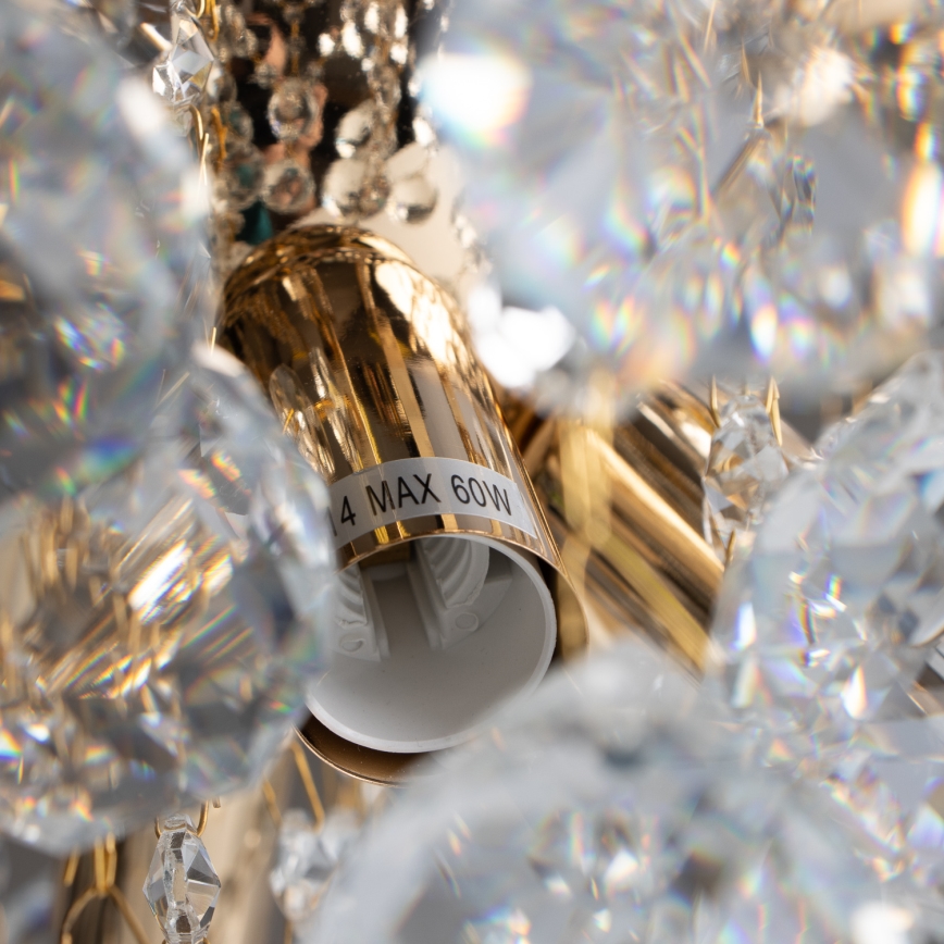 Brilagi - Ytmonterad ljuskrona CRYSTAL 6xE14/60W/230V guld