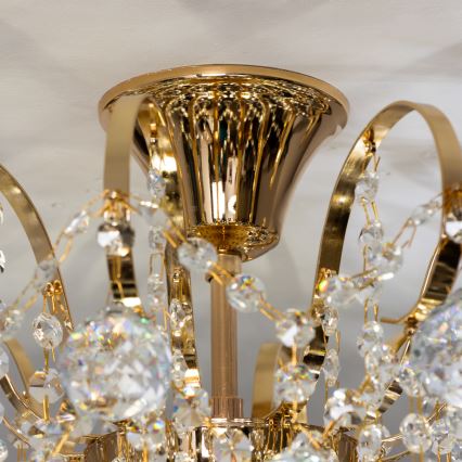 Brilagi - Ytmonterad ljuskrona CRYSTAL 6xE14/60W/230V guld