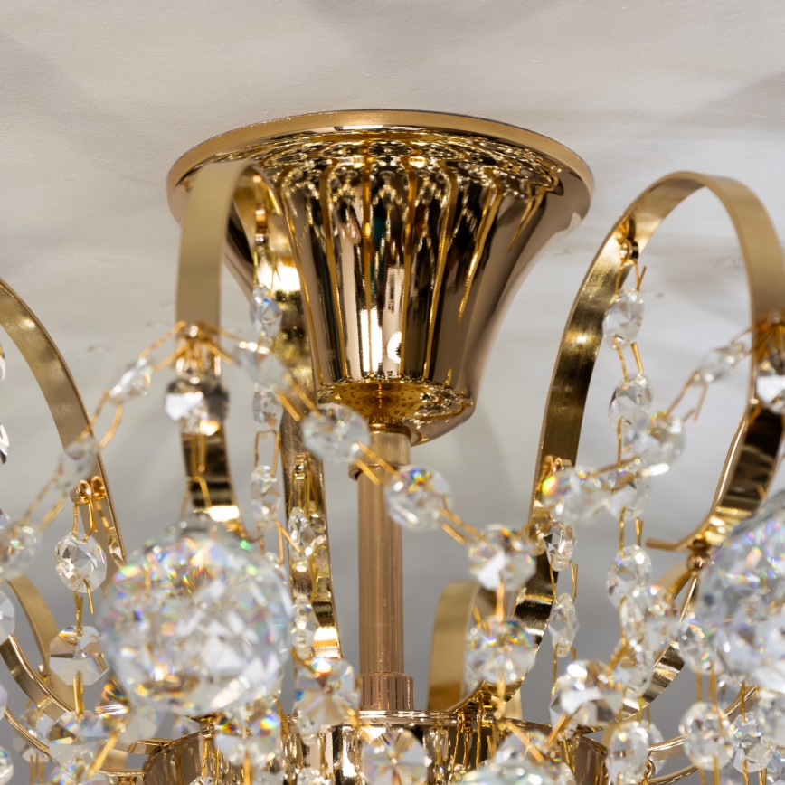 Brilagi - Ytmonterad ljuskrona CRYSTAL 6xE14/60W/230V guld