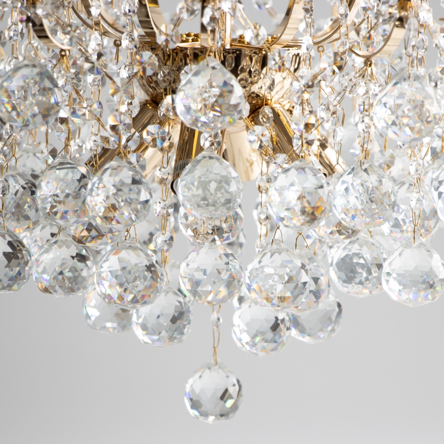 Brilagi - Ytmonterad ljuskrona CRYSTAL 6xE14/60W/230V guld