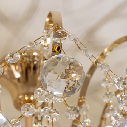 Brilagi - Ytmonterad ljuskrona CRYSTAL 6xE14/60W/230V guld