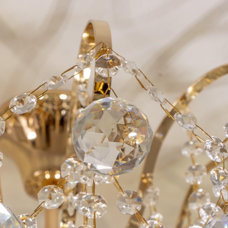 Brilagi - Ytmonterad ljuskrona CRYSTAL 6xE14/60W/230V guld