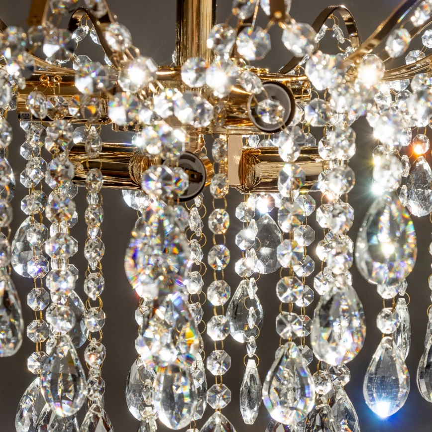 Brilagi - Ytmonterad ljuskrona CRYSTAL 6xE14/60W/230V guld