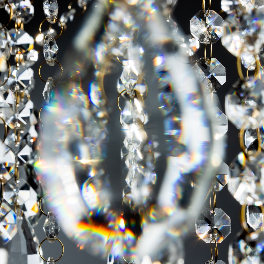Brilagi - Ytmonterad ljuskrona CRYSTAL 6xE14/60W/230V guld