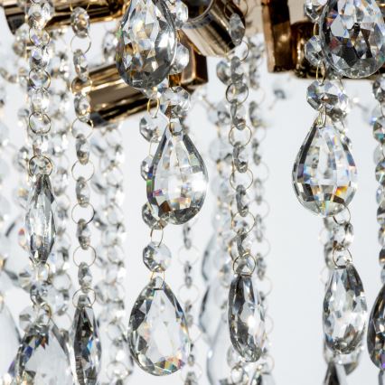 Brilagi - Ytmonterad ljuskrona CRYSTAL 6xE14/60W/230V guld