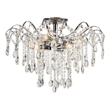 Brilagi - Ytmonterad ljuskrona CRYSTAL 6xE14/60W/230V skinande krom