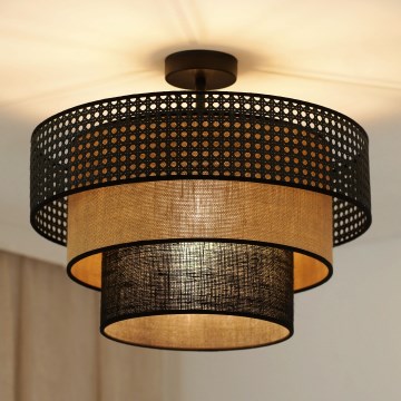 Brilagi - Ytmonterad ljuskrona DAKOTA LUNETA 1xE27/15W/230V diameter 45 cm svart/beige