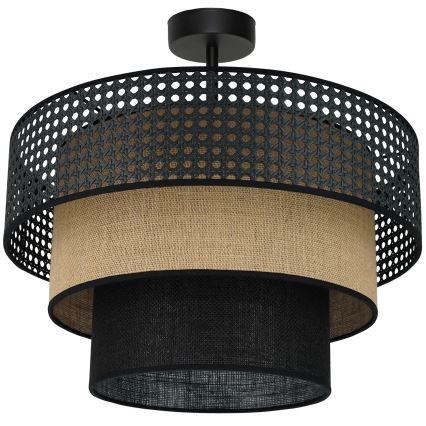 Brilagi - Ytmonterad ljuskrona DAKOTA LUNETA 1xE27/15W/230V diameter 45 cm svart/beige