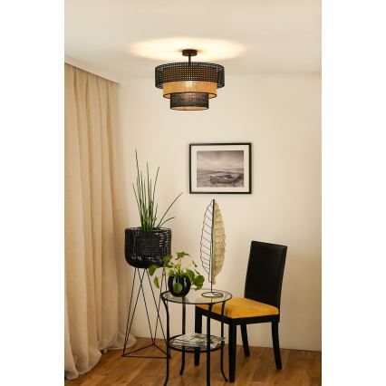 Brilagi - Ytmonterad ljuskrona DAKOTA LUNETA 1xE27/15W/230V diameter 45 cm svart/beige