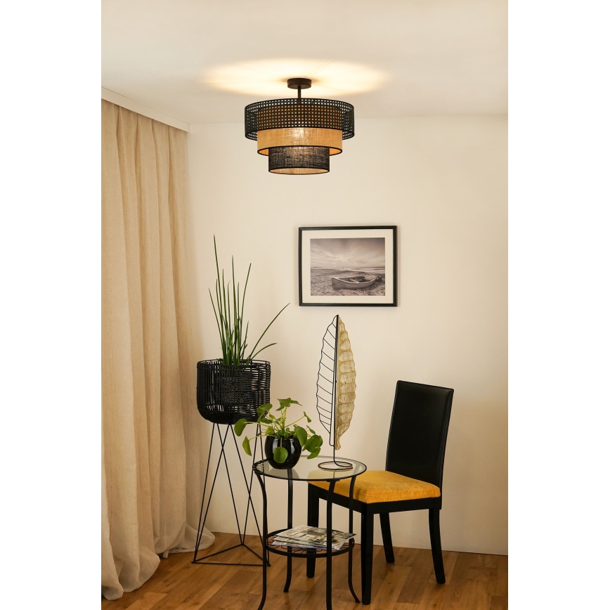 Brilagi - Ytmonterad ljuskrona DAKOTA LUNETA 1xE27/15W/230V diameter 45 cm svart/beige