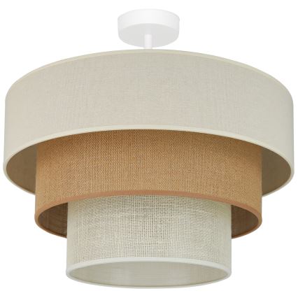 Brilagi - Ytmonterad ljuskrona DENVER LUNETA 1xE27/15W/230V diameter 45 cm beige/brun/grädde