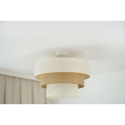 Brilagi - Ytmonterad ljuskrona DENVER LUNETA 1xE27/15W/230V diameter 45 cm beige/brun/grädde