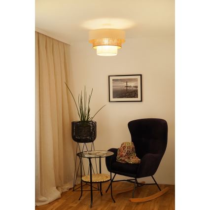 Brilagi - Ytmonterad ljuskrona DENVER LUNETA 1xE27/15W/230V diameter 45 cm beige/brun/grädde