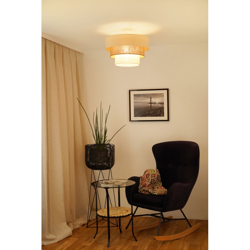 Brilagi - Ytmonterad ljuskrona DENVER LUNETA 1xE27/15W/230V diameter 45 cm beige/brun/grädde