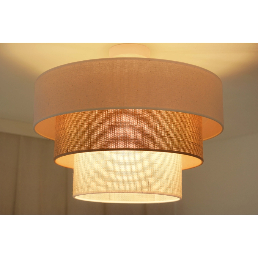 Brilagi - Ytmonterad ljuskrona DENVER LUNETA 1xE27/15W/230V diameter 45 cm beige/brun/grädde