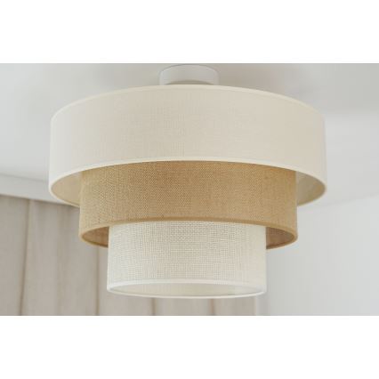 Brilagi - Ytmonterad ljuskrona DENVER LUNETA 1xE27/15W/230V diameter 45 cm beige/brun/grädde