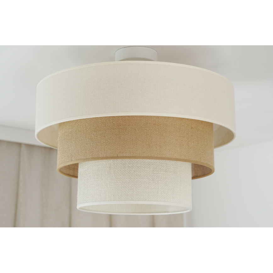 Brilagi - Ytmonterad ljuskrona DENVER LUNETA 1xE27/15W/230V diameter 45 cm beige/brun/grädde
