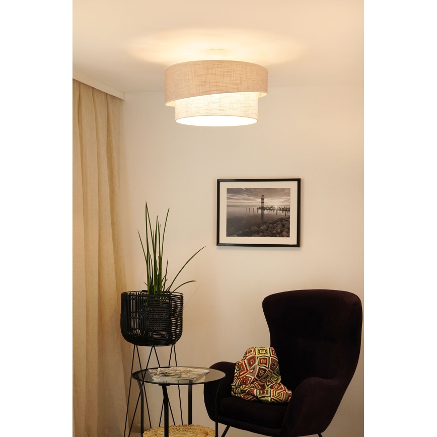 Brilagi - Ytmonterad ljuskrona DOVER SHINE 1xE27/15W/230V diameter 50 cm grå/grädde