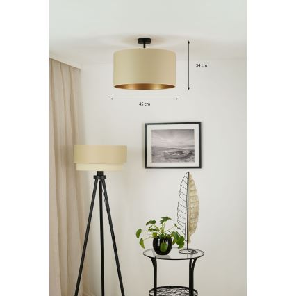 Brilagi - Ytmonterad ljuskrona OREGON ROLLER VEGE 1xE27/15W/230V diameter 45 cm beige