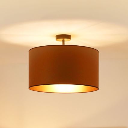 Brilagi - Ytmonterad ljuskrona OREGON ROLLER VEGE 1xE27/15W/230V diameter 45 cm brun
