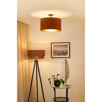 Brilagi - Ytmonterad ljuskrona OREGON ROLLER VEGE 1xE27/15W/230V diameter 45 cm brun