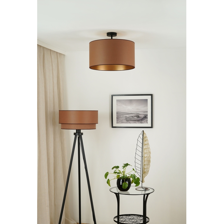 Brilagi - Ytmonterad ljuskrona OREGON ROLLER VEGE 1xE27/15W/230V diameter 45 cm brun