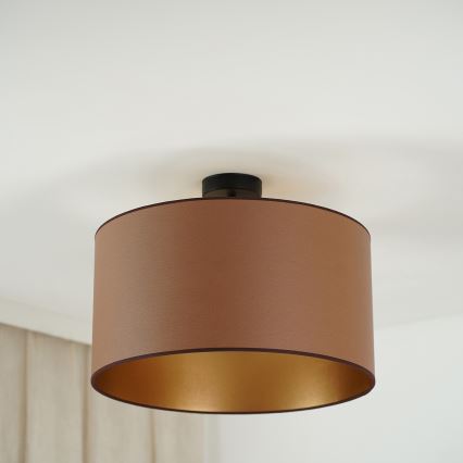 Brilagi - Ytmonterad ljuskrona OREGON ROLLER VEGE 1xE27/15W/230V diameter 45 cm brun