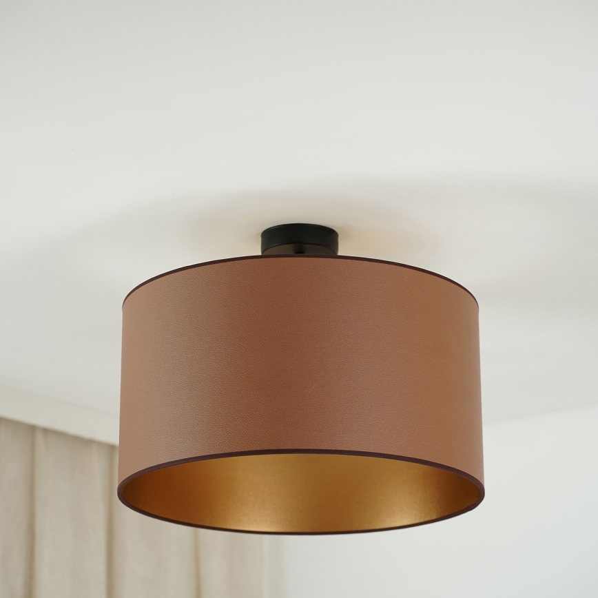 Brilagi - Ytmonterad ljuskrona OREGON ROLLER VEGE 1xE27/15W/230V diameter 45 cm brun