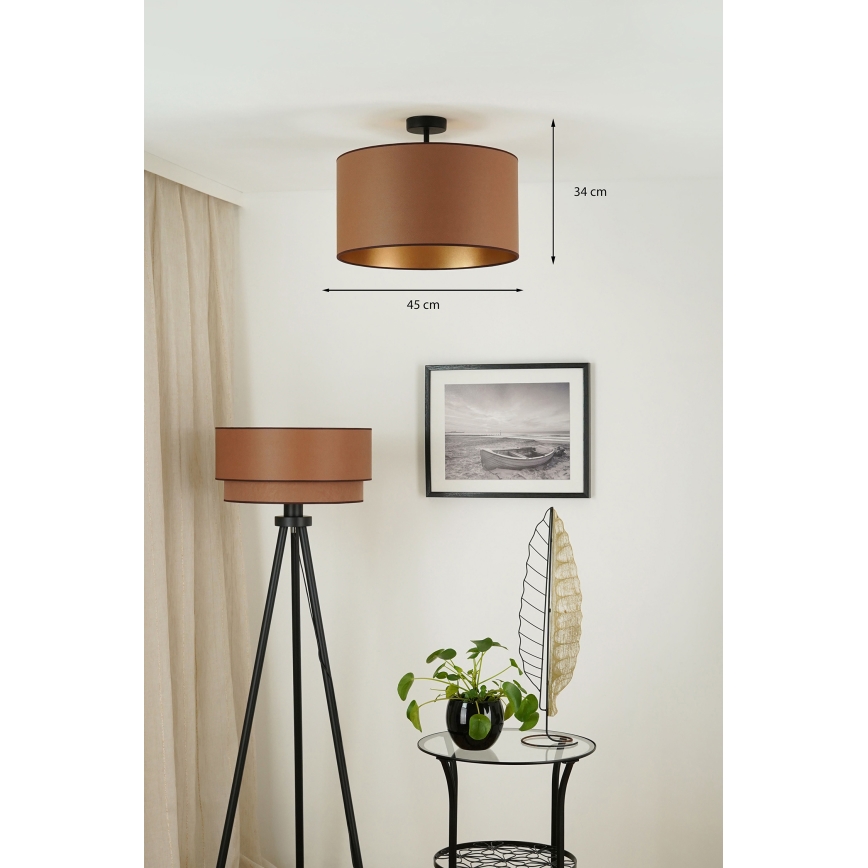 Brilagi - Ytmonterad ljuskrona OREGON ROLLER VEGE 1xE27/15W/230V diameter 45 cm brun