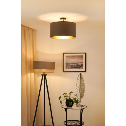 Brilagi - Ytmonterad ljuskrona OREGON ROLLER VEGE 1xE27/15W/230V diameter 45 cm grå