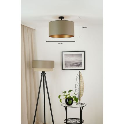 Brilagi - Ytmonterad ljuskrona OREGON ROLLER VEGE 1xE27/15W/230V diameter 45 cm grå