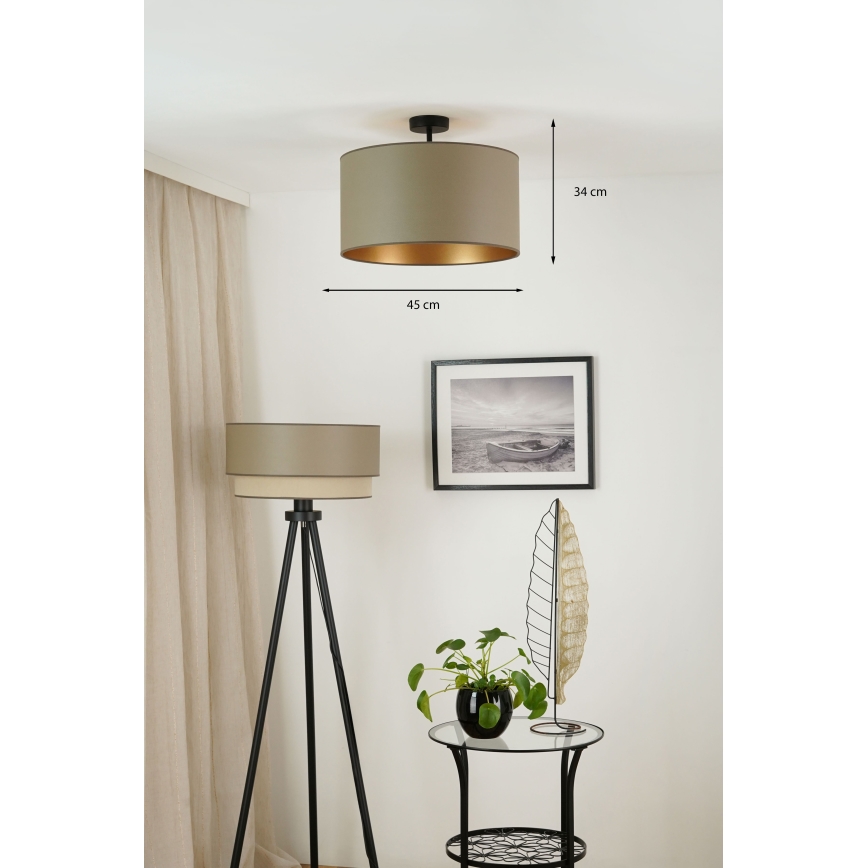 Brilagi - Ytmonterad ljuskrona OREGON ROLLER VEGE 1xE27/15W/230V diameter 45 cm grå