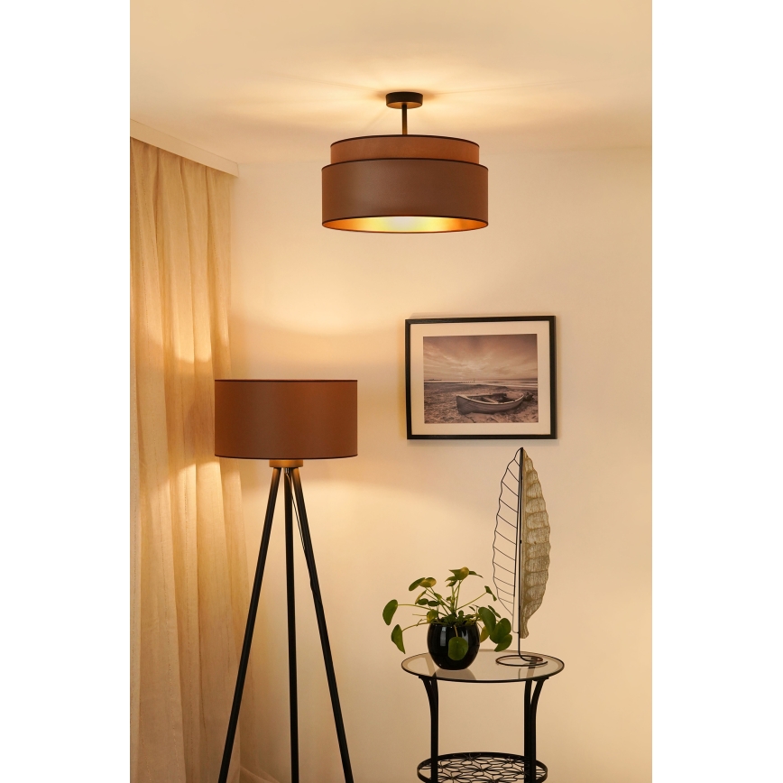 Brilagi - Ytmonterad ljuskrona OREGON VEGE 1xE27/15W/230V diameter 45 cm brun