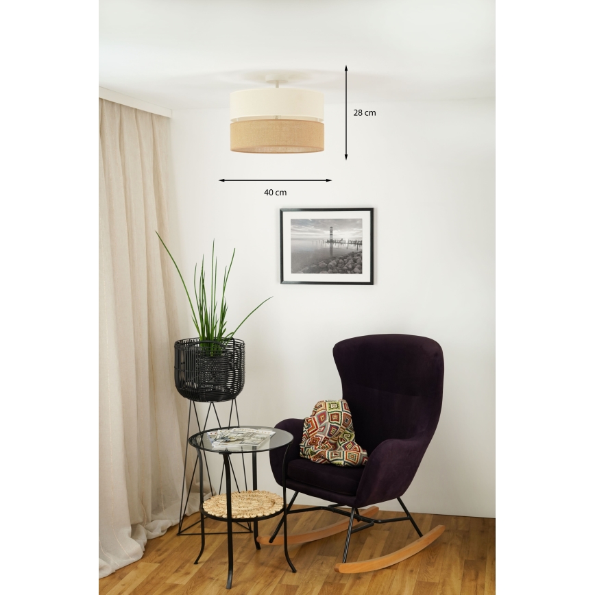 Brilagi - Ytmonterad ljuskrona ROYAL YUTE 1xE27/15W/230V diameter 40 cm beige/grädde
