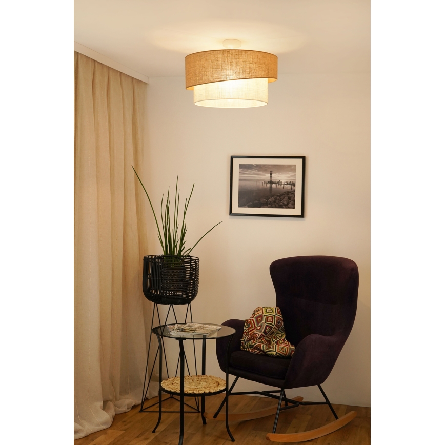 Brilagi - Ytmonterad ljuskrona SHINE 1xE27/15W/230V diameter 50 cm beige/grädde