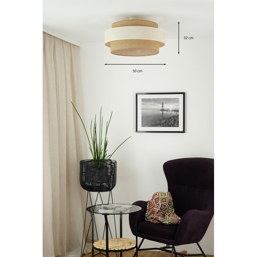 Brilagi - Ytmonterad ljuskrona SPACE LIGHT 1xE27/15W/230V diameter 50 cm beige/grädde
