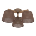Brilagi - Ytmonterad takkrona LATTE SABIA 3xE27/60W/230V furu/brun