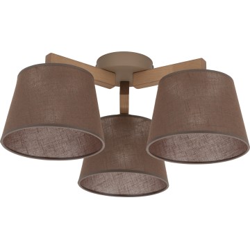 Brilagi - Ytmonterad takkrona LATTE SABIA 3xE27/60W/230V furu/brun