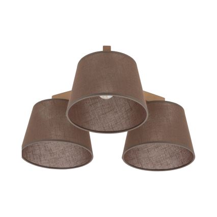 Brilagi - Ytmonterad takkrona LATTE SABIA 3xE27/60W/230V furu/brun