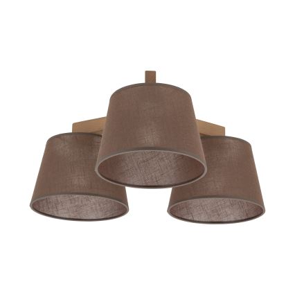 Brilagi - Ytmonterad takkrona LATTE SABIA 3xE27/60W/230V furu/brun