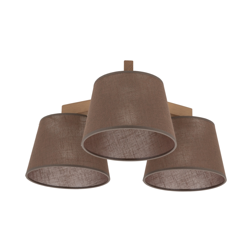 Brilagi - Ytmonterad takkrona LATTE SABIA 3xE27/60W/230V furu/brun