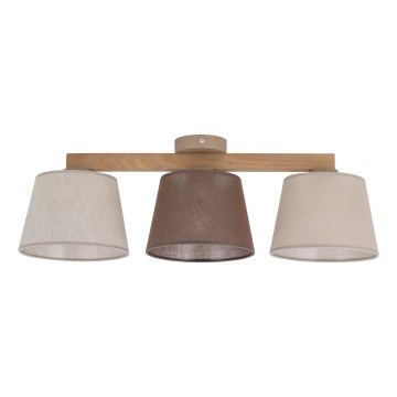 Brilagi - Ytmonterad taklampa LATTE 3xE27/15W/230V furu/mix