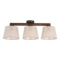 Brilagi - Ytmonterad taklampa LATTE 3xE27/60W/230V furu/beige