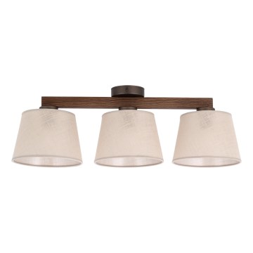 Brilagi - Ytmonterad taklampa LATTE 3xE27/60W/230V furu/beige