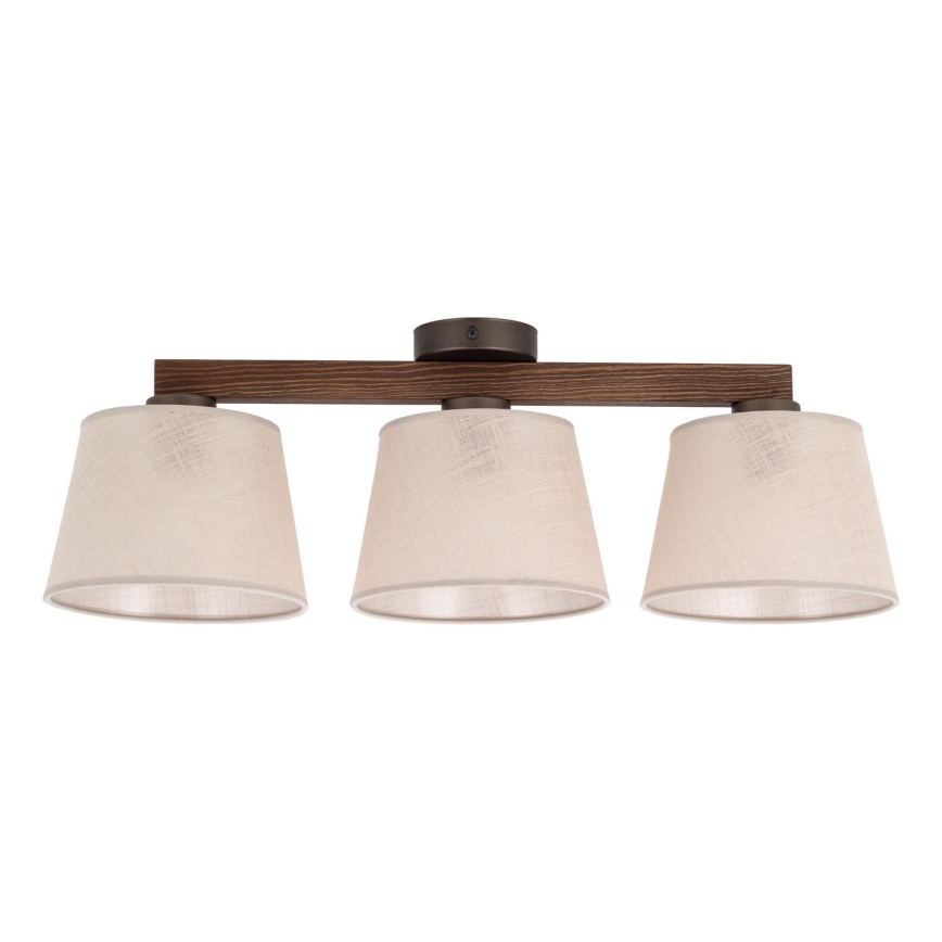 Brilagi - Ytmonterad taklampa LATTE 3xE27/60W/230V furu/beige