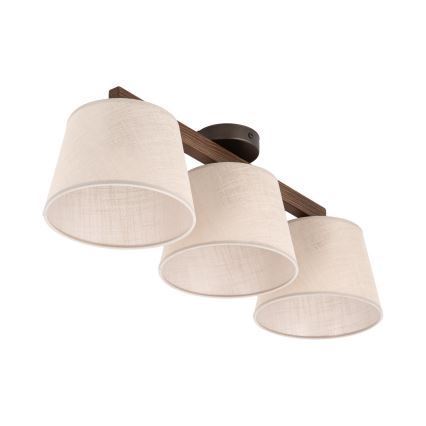 Brilagi - Ytmonterad taklampa LATTE 3xE27/60W/230V furu/beige