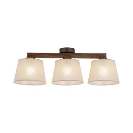 Brilagi - Ytmonterad taklampa LATTE 3xE27/60W/230V furu/beige